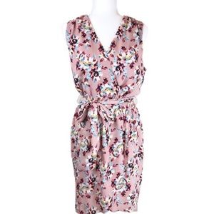 NWT Charles Henry Blush Floral Wrap Dress